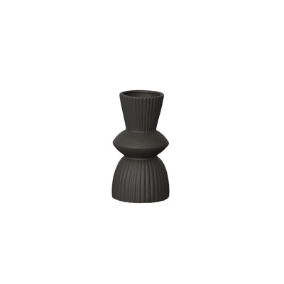 Vase rond en céramique noir mat