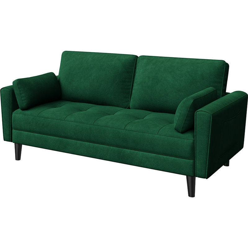 2 Seater Linen Loveseat, Green