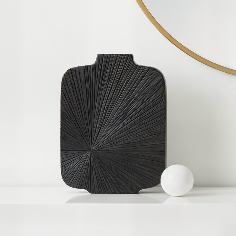Vase de table Radiant Carve, H 12 po x l 9,5 po x P 1,75 po
