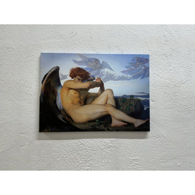 Fallen Angel Canvas: Alexandre Cabanel Art Print, Tempered Glass Wall Decor,1P BlackFramedCanvas