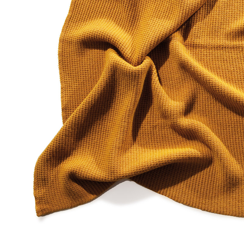 Knitted Throw Blanket, Mustard