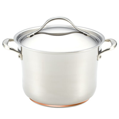 Anolon Nouvelle Copper Stainless Steel 6.5-Quart Stockpot with Lid