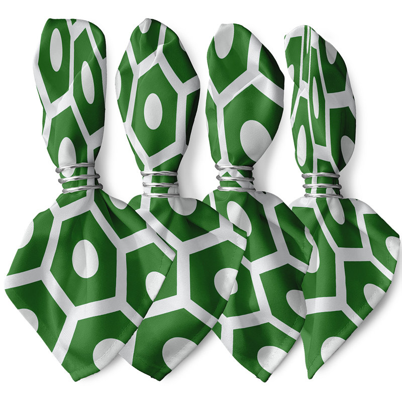 Alyrica Polyester Geometric Square Napkin, Leaf, 18" W x 18" L