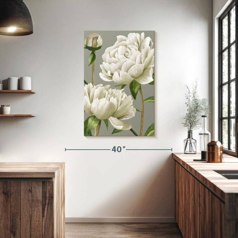 Harnek White Peonies I, 39" H x 26" W
