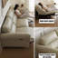 Canapé modulaire beige en cuir véritable-129107170