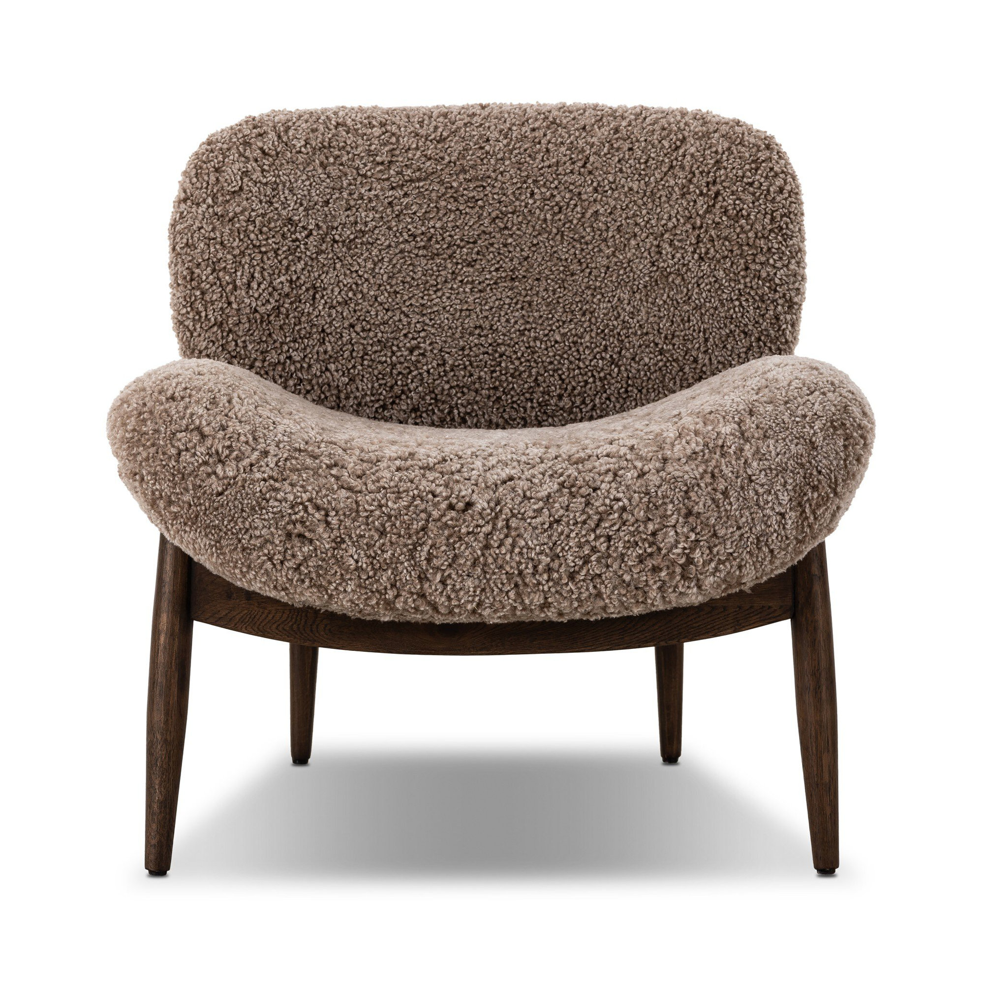 Syracuse Armless Accent Chair, Vintage Ash, Taupe Shearling