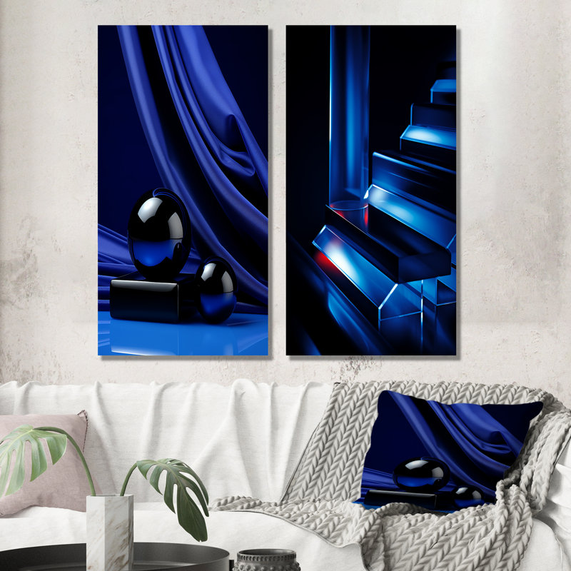 Coord - ensemble de 2 reproductions d'art abstrait, H 28 po x l 25 po, Toile tendue