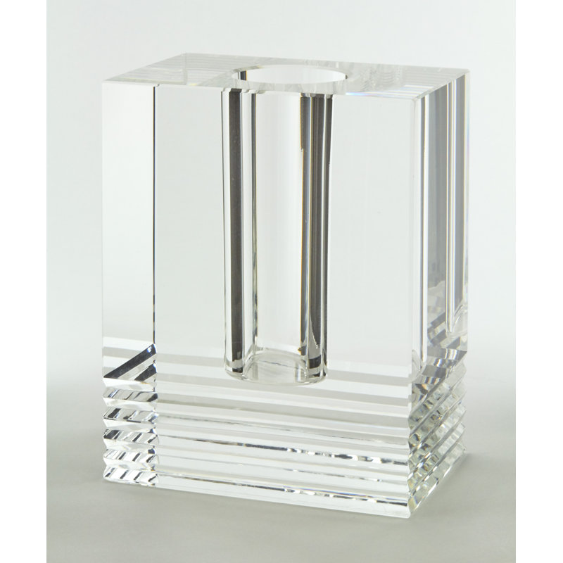 Linzy Crystal Table Vase, 7.75" H x 6" W x 4" D
