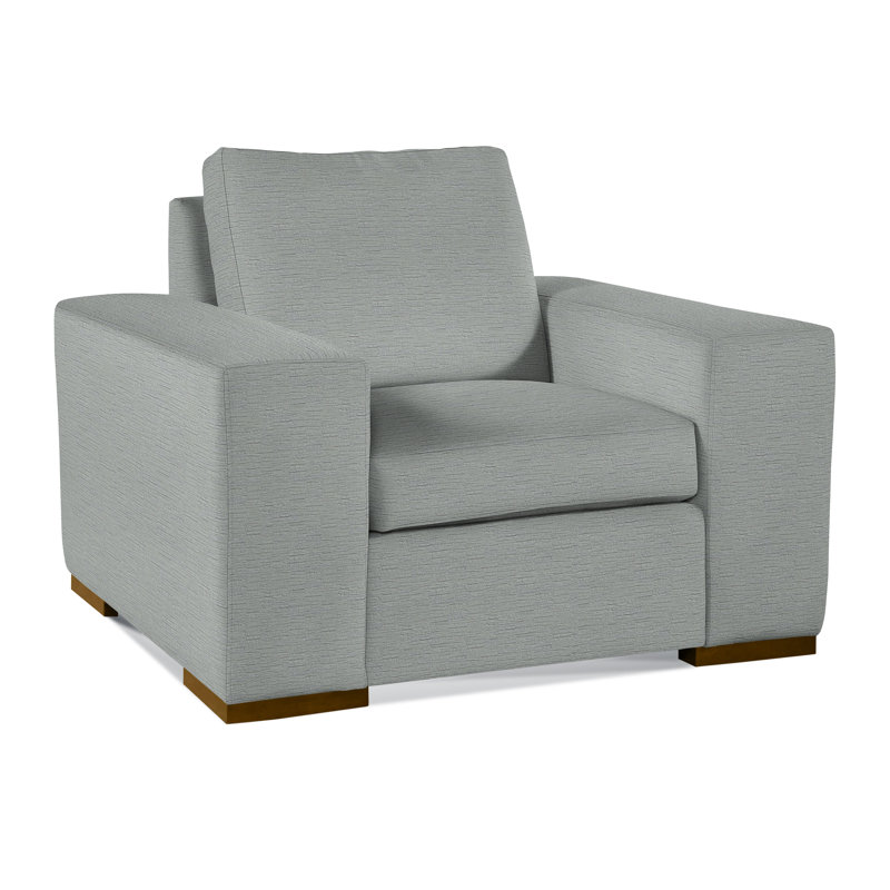 Memphis Armchair, Green Performance Fabric; 0851-54, Havana
