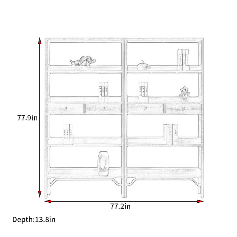 Windridge, (4 tablettes) H 77,9 po x l 77,2 po x P 13,8 po