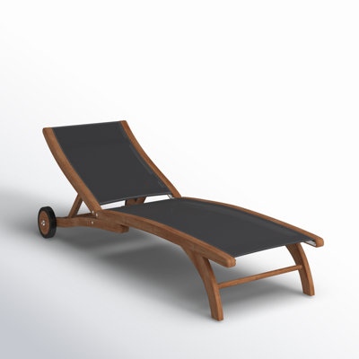 Tolya Outdoor Teak Wood Chaise Lounge