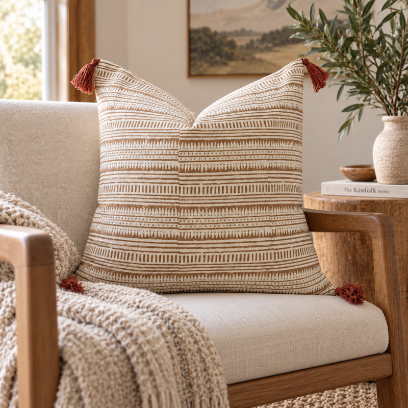 Housse de coussin en coton, H 20 po x l 20 po