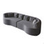 Canapé modulaire incurvé surdimensionné, 106,3 pouces, moderne et sans os avec 6 coussins-368573942
