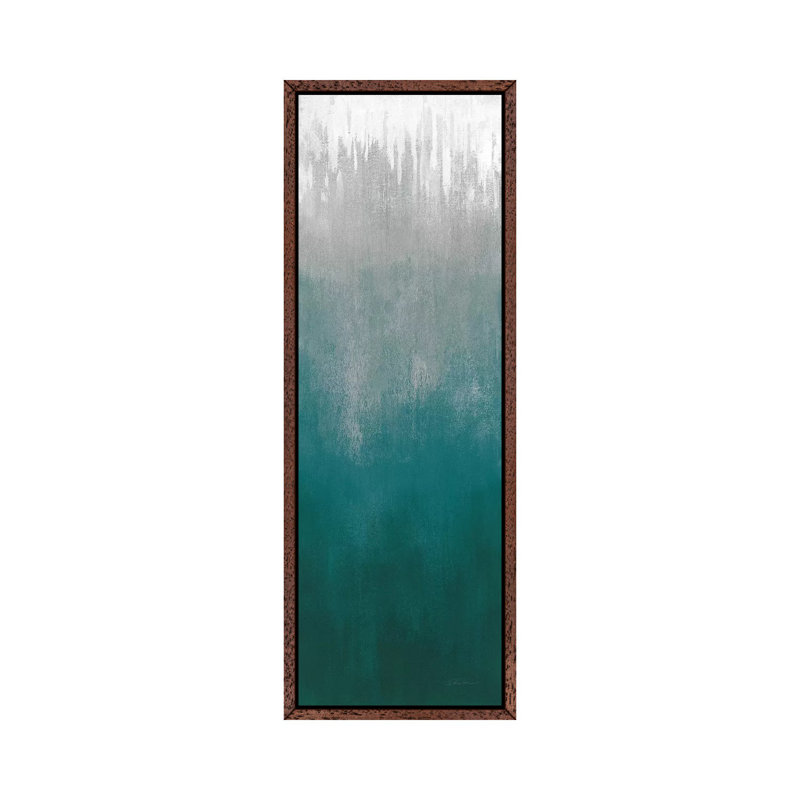 Silver Wave I Green 1 Piece Panoramic Wall Art on Canvas, 121.92 cm H x 40.64 cm W, Classic Wood Framed