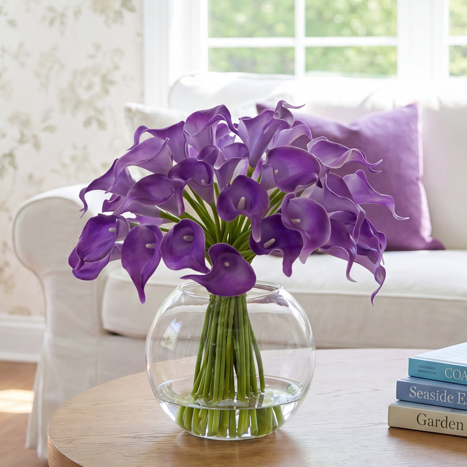 Calla Lily Floral Arrangement, Purple
