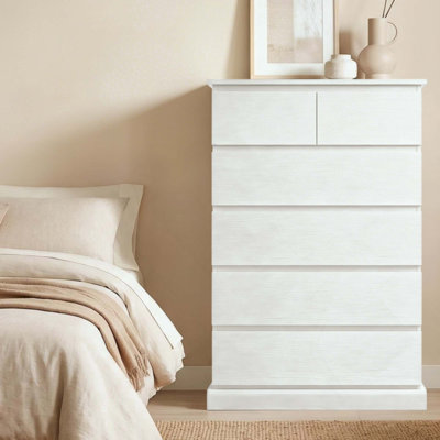 Commode 6 tiroirs pour chambre à coucher, commode haute pour chambre à coucher, commode moderne avec poignées dissimulées, armoire de rangement verticale en bois pour chambre à coucher, salon, entrée