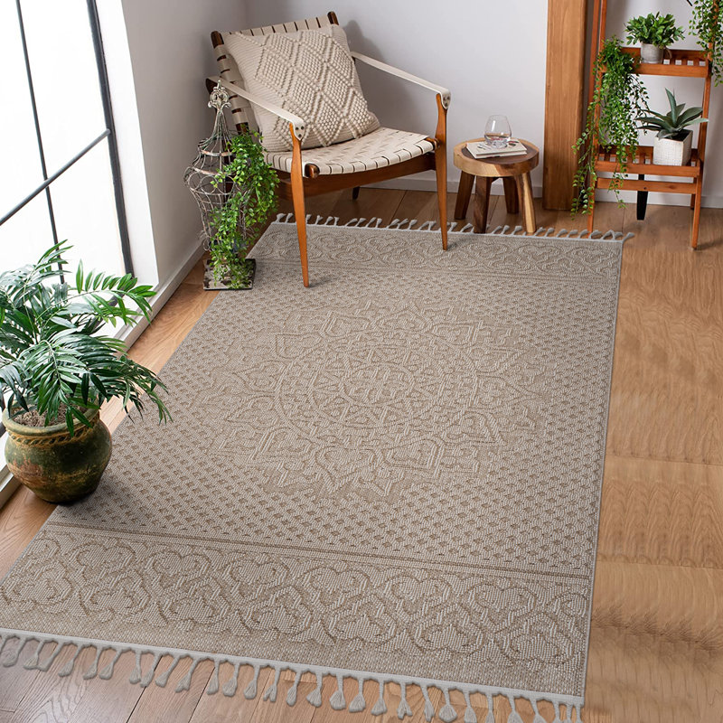 Tapis tissé à la machine Naar Guros, Rectangle 6 pi 7 po x 9 pi