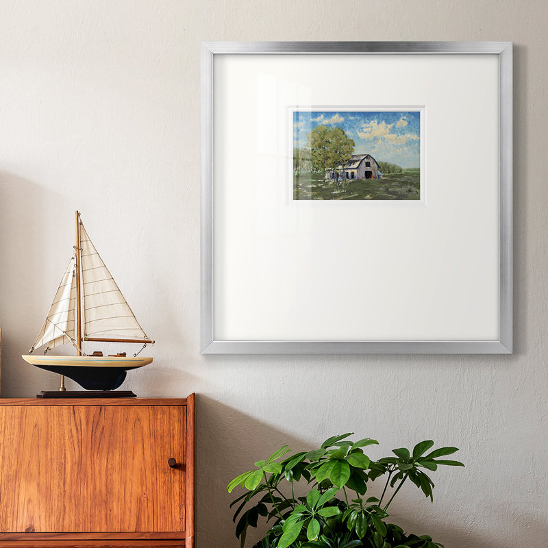 «Autumn Barn V30», reproduction encadrée, H 21 po x l 21 po x P 1,25 po, Encadré en gris clair
