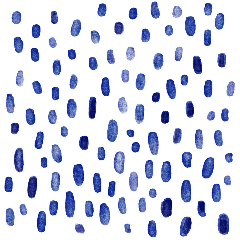 «Blue Dots», reproduction sur toile tendue, L 12 po x H 12 po