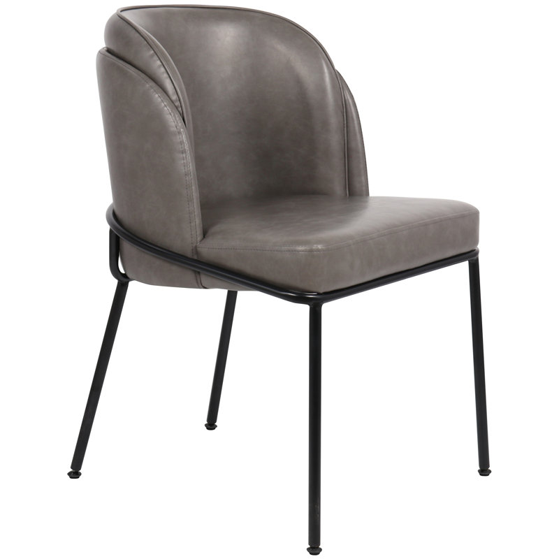 Jagger Faux Leather Dining Chair, Set Of 2, Grey Vegan Leather