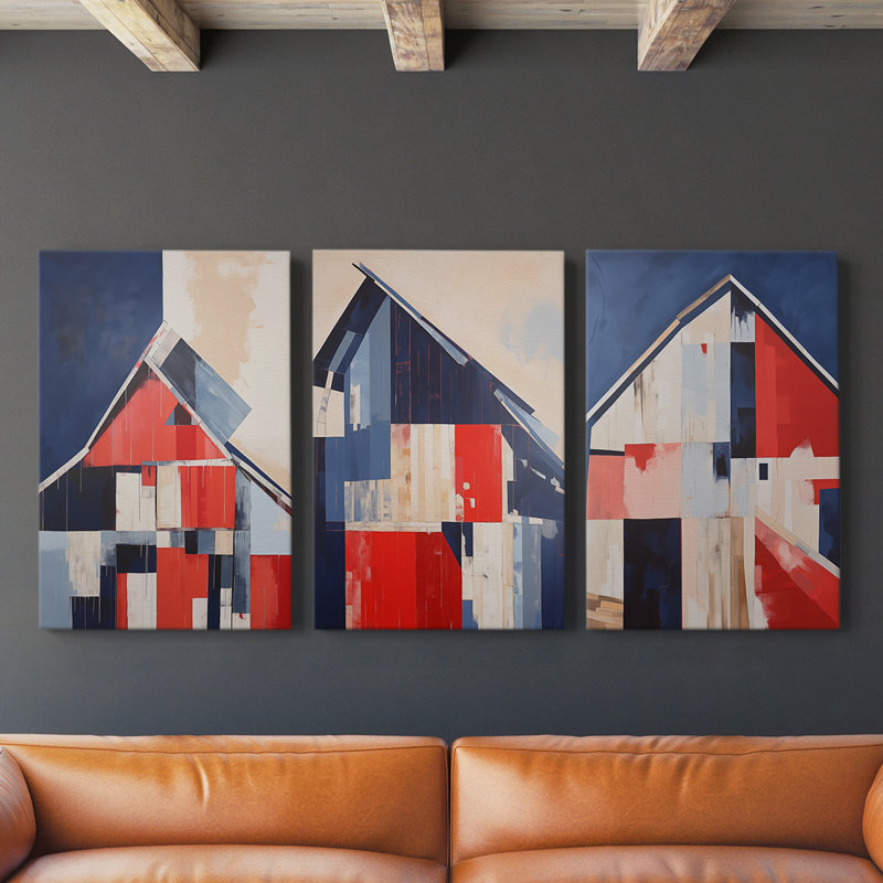 Ensemble de toiles tendues avec châssis Barn Americana Series XXVI - prêt à accrocher, H 12 po x l 8 po x P 1,2955 po