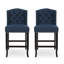 Tabouret de comptoir contemporain capitonné à oreilles en tissu, ensemble de 2-1224362002