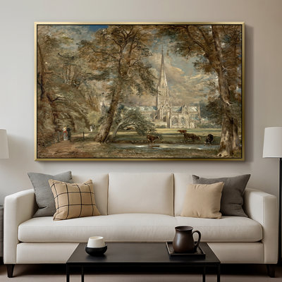 Salisbury Cathedral from the Bishop's Grounds, c. 1822-1823-John Constable-Framed Gallery Wrapped Canvas