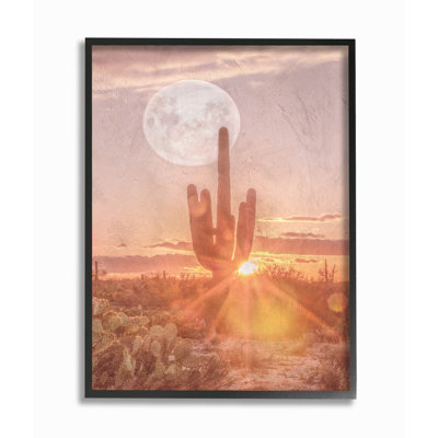 «Sunset Moonrise Southwestern Peach», impression panoramique sur toile