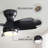 23 Inch Bedroom Ceiling Fan With 3 ABS Blades Remote Control DC Motor Black With 18W Led Light
