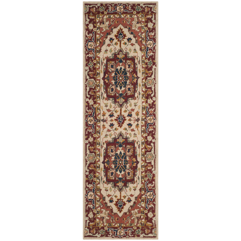 Hollander Oriental Hand-Hooked Wool Area Rug, Runner 2'3" x 6'
