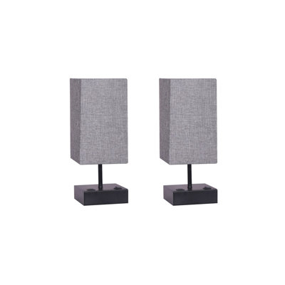 Niav Metal Table Lamp Set with USB (Set of 2)