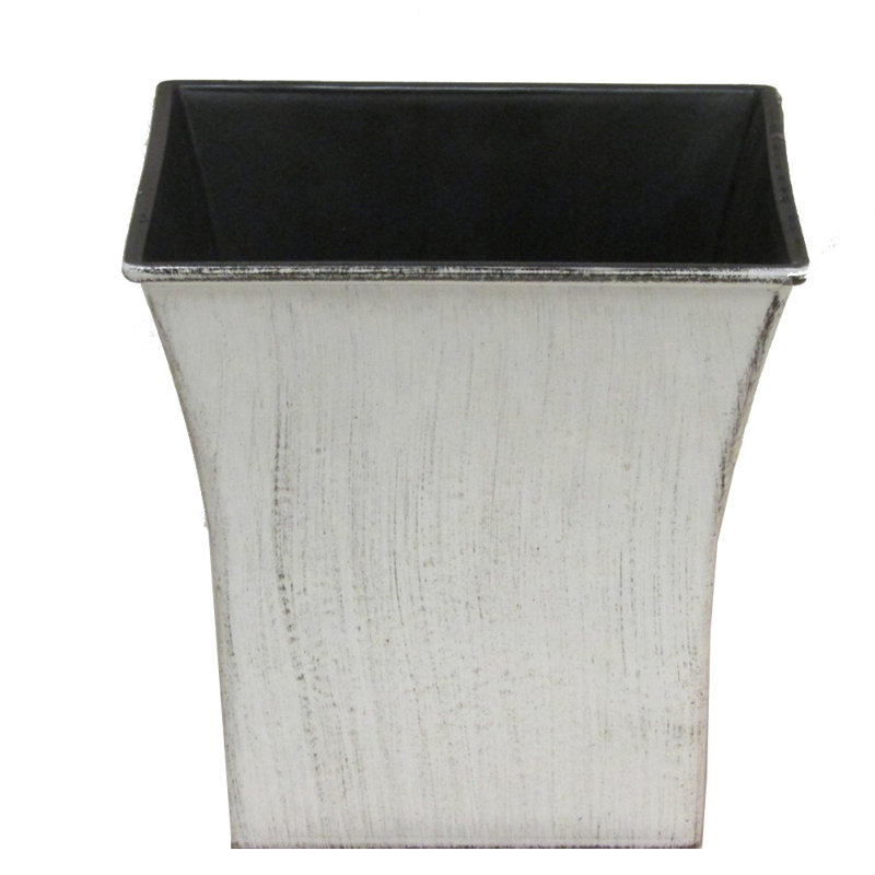Boîte à fleurs en plastique Amadi, Noir et blanc