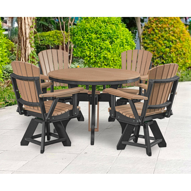 Ensemble repas extérieur pour 4 personnes L 44 po Alsworth, Noir / brun clair
