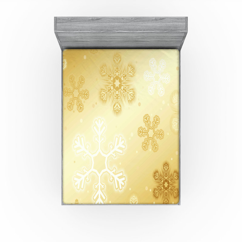 Ensemble de 2 drap-housse de Noël Ambesonne Noël brun sable sable blanc, Ensemble de draps pour lit très grand californien