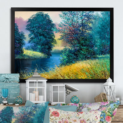 «River Bien qu'une forêt d'été III», reproduction sur toile flottante