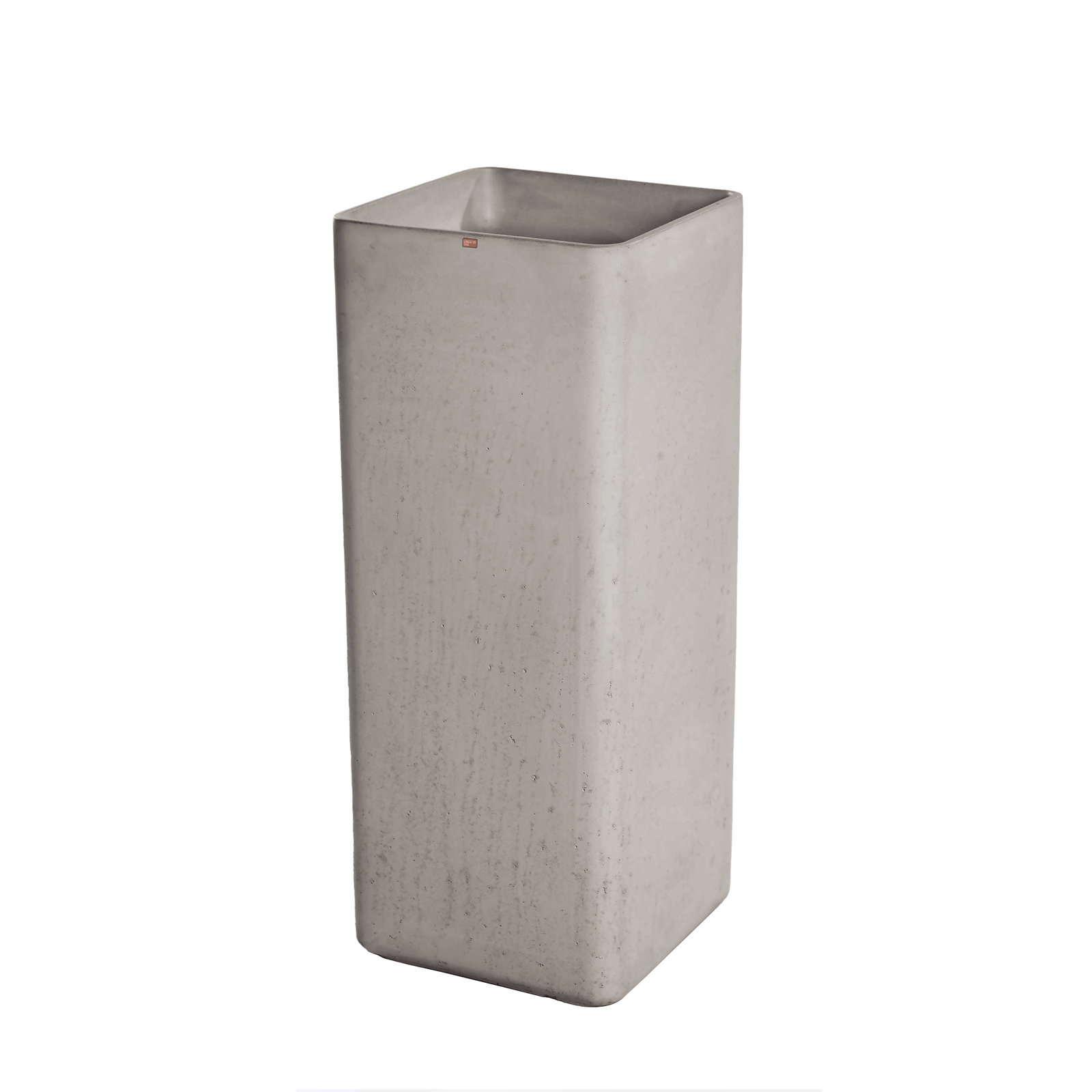 Fladd Square Concrete Pedestal Sink, Rain Gray