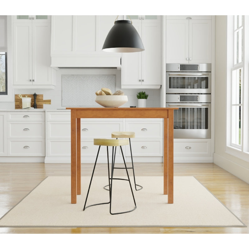 Rustic Brown 22" x 42" x 36" Compact Bar Table with Space-Saving Design, Walnut