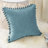Pom Pom Velvet Tassels Pillow Cover-1385333382-1382719341