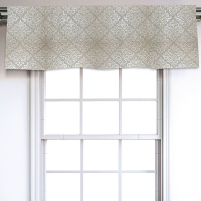 Sateen Damask Ruffled Window Valance