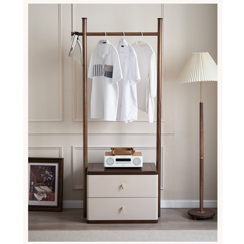Elegant Black Walnut  Storage Hallstand, Walnut/White