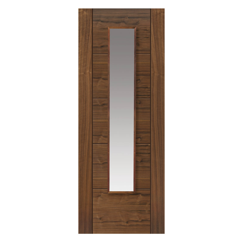 Latefia Walnut Internal Door Prefinished, 198.1cm H x 68.6cm W x 3.5cm D