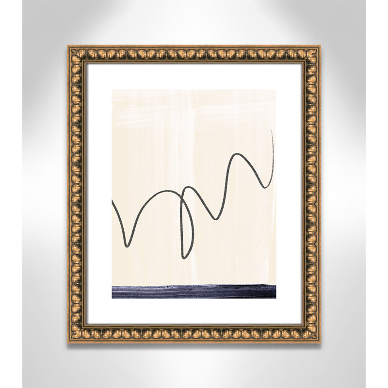 Départs II - reproduction d'art encadrée, Papier avec cadre à perles dorées, H 20 po x l 17 po x P 1,13 po