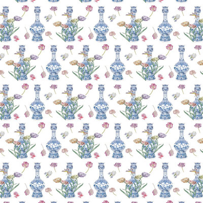 Royal Delft Cotton Blend Fabric