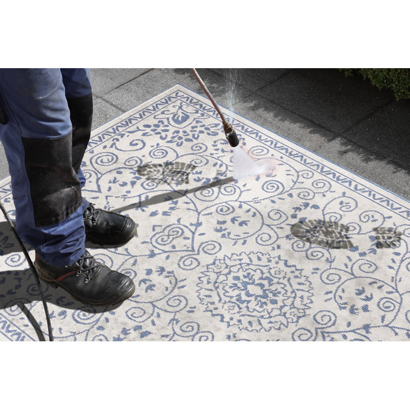 Leyte Flatweave Blue Rug, Rectangular 120 x 170cm