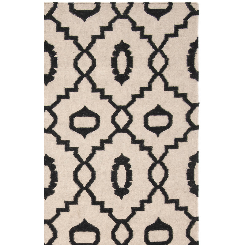 Rodgers Hand Woven Flat Weave Wool Geometric Rug, Rectangle 3' x 5'