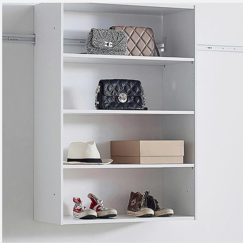 Devi White Wall Mounted Wood Closet System