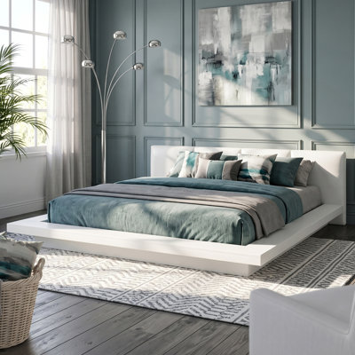 Alei Solid Wood Tufted Upholstered Platform Bed