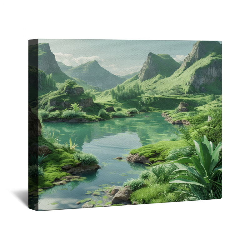 Toile tendue avec châssis Lush Green Valley, 16 po x 20 po