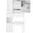 American Style 50.4" Tall White Vanity Table With Left Drawer, Right Sliding Mirror, Multi - Layer Storage And Cushioned Stool For Small Spaces 29.2" Long Bedrooms