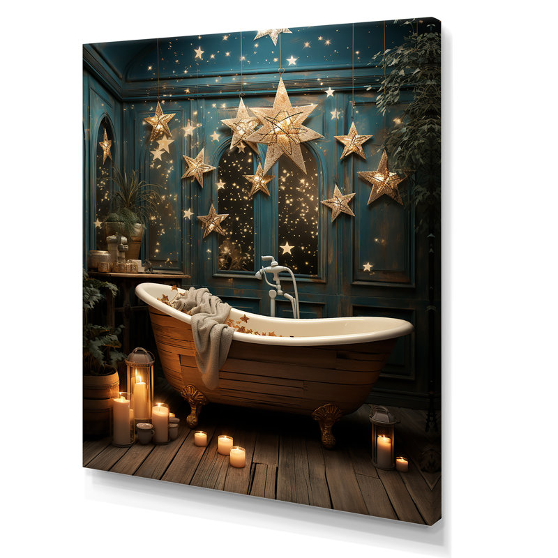 Starry Night Bathroom Reflections II - Art mural de salle de bain, H 20 po x l 12 po x P 1 po